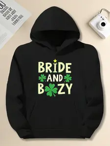 Bride And Boozy Shamrock Party men's casual hoodies