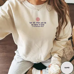 Embroidered Bible Verse Sweatshirt, Christian Faith Crewneck, Embroidered Jesus Sweatshirt, Church Outfit, Religious Gift for Women and Men