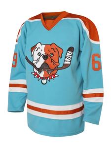 men's letter & dog embroidery jersey, vintage long sleeve v neck hockey ball uniform, casual sportswear for men, jersey tops, gym clothing, jersey shirts