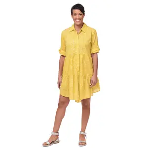 Tulip Celine Womens Cotton Dress in Goldfish Dots