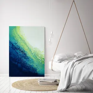 Here Comes The Sun Abstract Artwork 48x36x1.5 Mixed Media on Canvas Inspired by Nature's Patterns Semi Gloss Varnish Dripped Edges Ready to Hang Decor