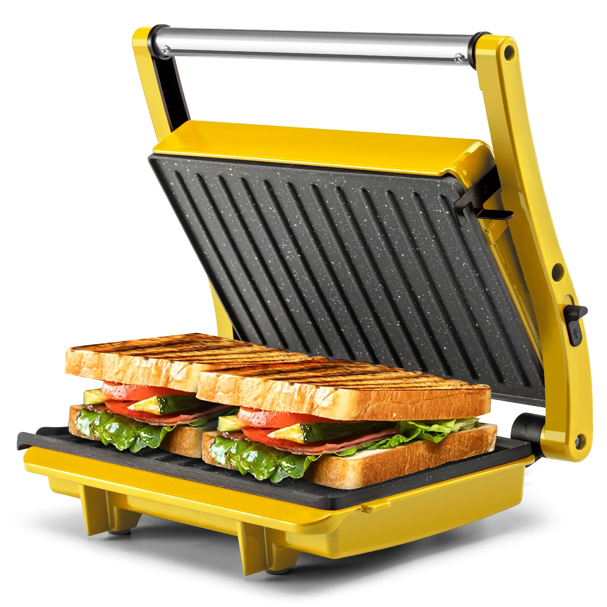 SUSTEAS 1500W Power Smokeless Electric Grill - 180° Foldable Table Dual-Side Non-Stick Tabletop Griddle for Burger, Steak, Multipurpose Countertop Kitchen Appliance (sohochic)