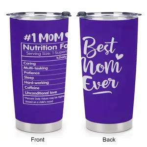Best Mom Ever Nutrition Facts 20oz Tumbler Funny Mom Coffee Cup Unique Mother's Day Gift from Daughter Son or Husband Insulated Travel Mug for Wife Birthday Present