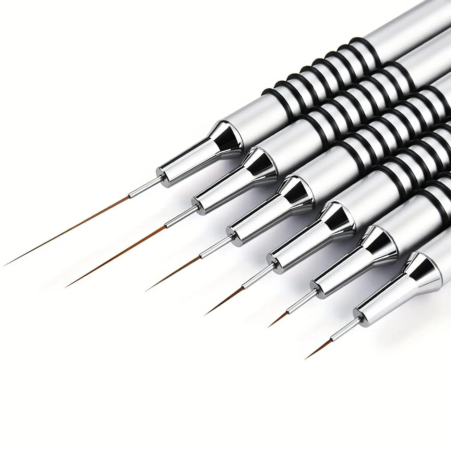Metal Handle Nail Art Brush Set, 6-Piece Nail Line Pen Tool Kit, Nail Painting Tools, Nail Design Tools, Nail Accessories, Essential Manicure Supplies, Salon DIY Pedicure, Manicure Accessory Set