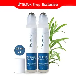 Be Bodywise Advanced Hair Density Roll-On Serum 25 ml | 5% Saw Palmetto, 3% Rosemary, 1% Caffeine Herbasome & 3% Fenugreek | Scalp Serum for Reduced Hair Fall | Men & Women