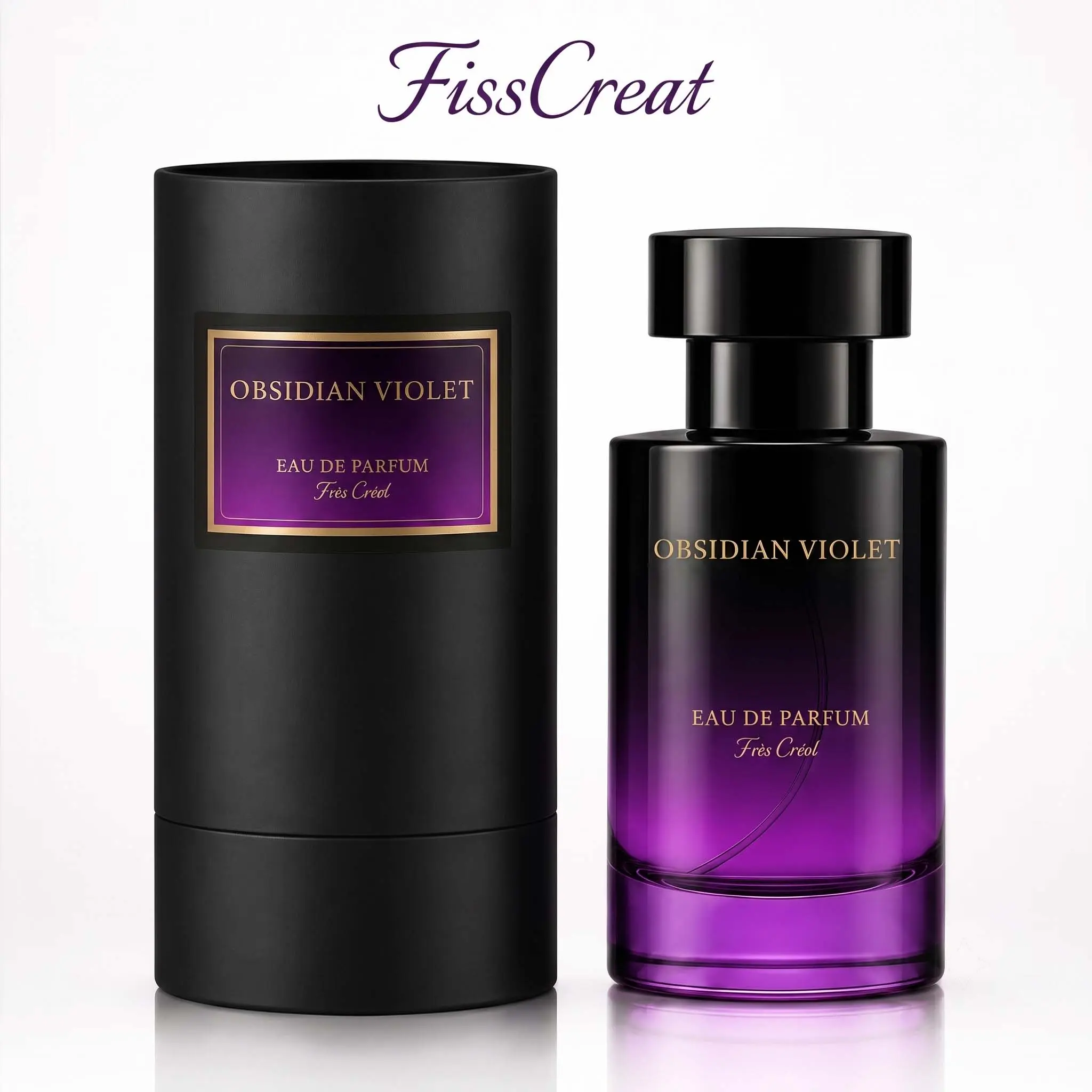 FissCreat Obsidian Violet｜50ml 1.7FL.OZ Eau de Parfum｜Almond Coffee Bergamot Tuberose Jasmine Rose Tonka Bean Vanilla Sandalwood｜For Women｜Long Lasting Floral Gourmand Woody Layered Elegant All-Day Signature Scent｜Eau de Parfum