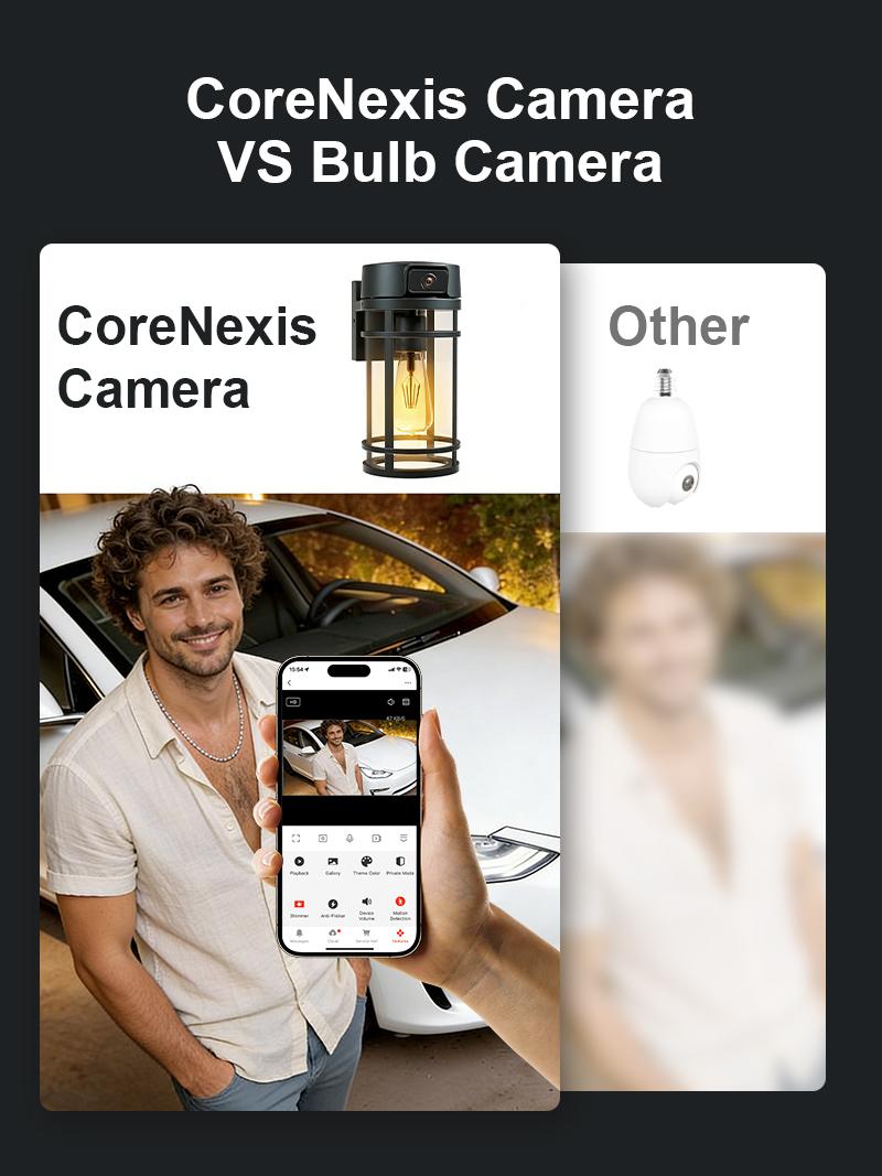 Outdoor Porch Light Security Camera, 2K HD Live View Wi-Fi Human Detection, Pan & Tilt, Two-Way Talk, Cloud/SD Storage, Waterproof, Built in Dusk to Dawn Outdoor Lighting, Outside Wall lamp For House Garage Front Door, Works with TUYA Outdoor Porch Light Security Camera, 2K HD Live View Wi-Fi Human Detection, Pan & Tilt, Two-Way Talk, Cloud/SD Storage, Waterproof, Built in Dusk to Dawn Outdoor Lighting, Outside Wall lamp For House Garage Front Door, Works with TUYA