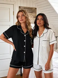 Coquette Women's Sleepwear Loungewear Set,soft girly sleepwear,Casual Lapel Button Front Shirt and Pants, Comfortable Ladies' Pajamas, Cute Spring Clothes,cottagecore pajamas set