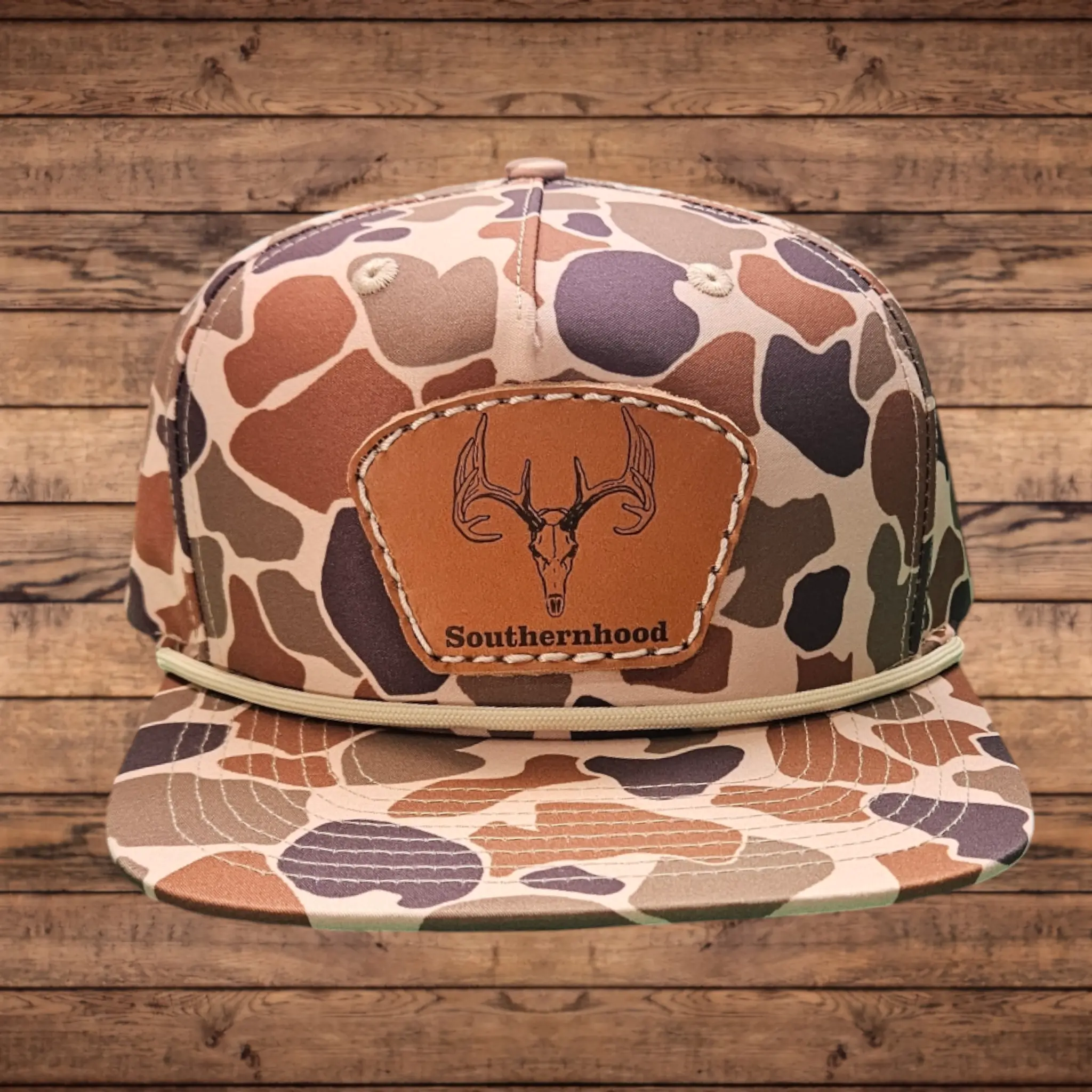 Leather Deer Patch, Classic Duck Camo Rope Hat