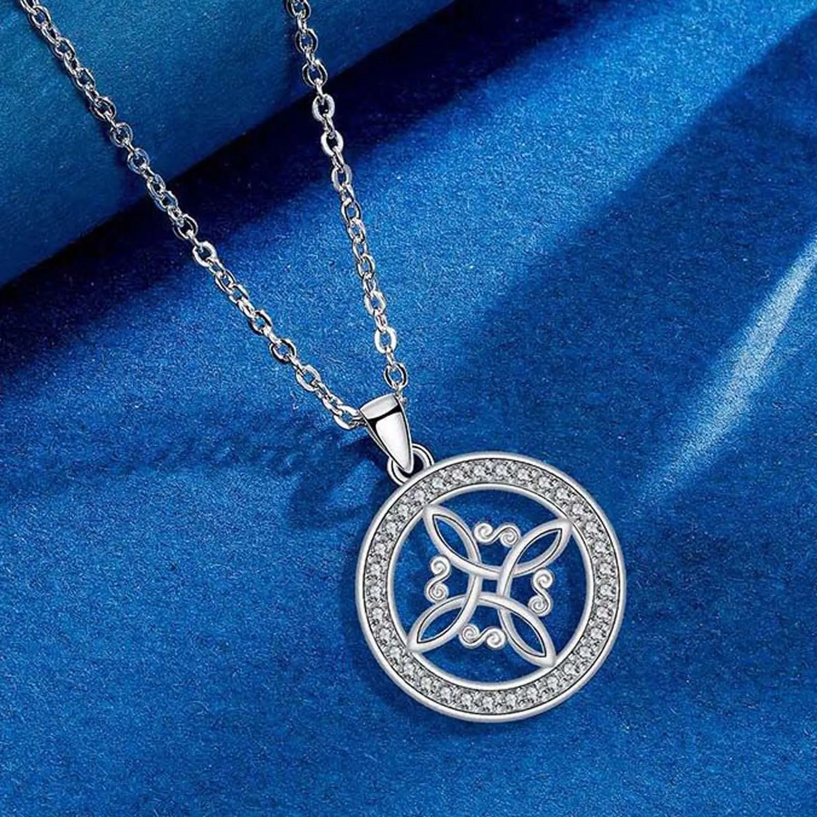 Women's 4-S Stainless Steel Dainty Hoop Clavicle Necklace, Gothic Witch Knot Chain Link Ethnic Accessory, Unisex Adults' Daily Holiday Gift, Dainty Necklace