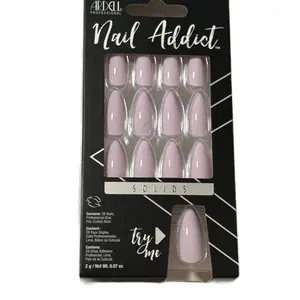 Ardell Press/Glue On Fake Nails - Nail Addict Solids Collection - 20 Count - Professional Quality Manicure Tips
