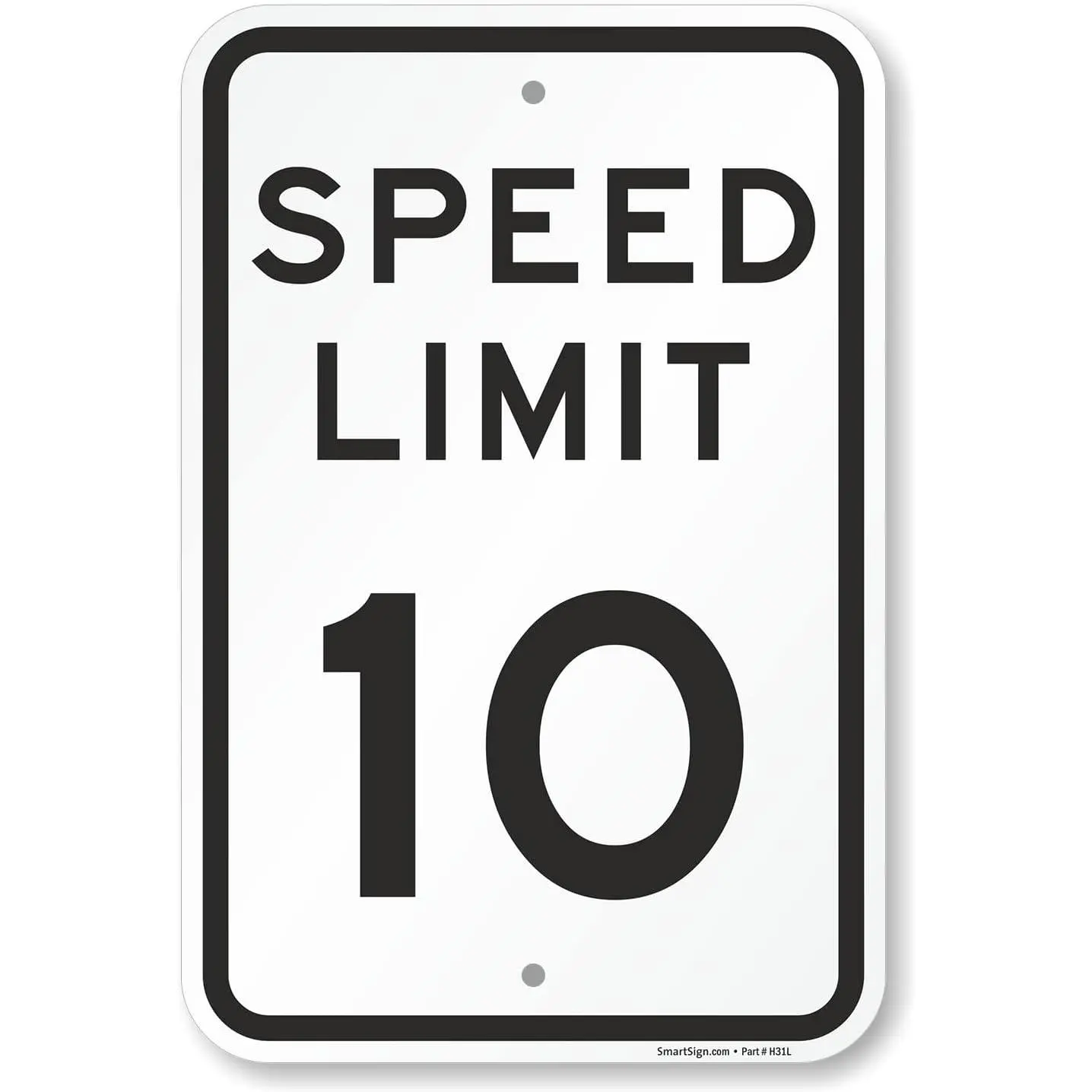 "Speed Limit 10 MPH" Signage, 12"x16" 3M Engineer Grade Reflective Aluminum Sign for Home Supplies, Home Decor