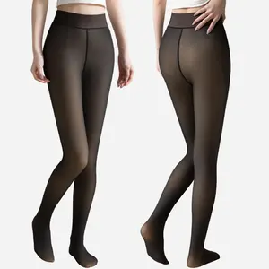 Fleece-Lined Tights in Sheer Gray Black and Brown Soft Inner Fleece Locks in Warmth Lightweight Elegant Perfect for Winter