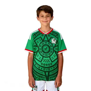 2026 Mexico National Team Home Short Sleeve Set Soccer Jersey Kid's Version Green