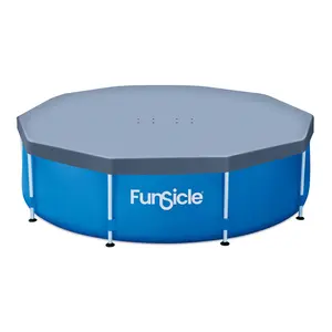Funsicle Durable Round Seasonal Debris Above Ground Swimming Pool Cover with Drain Holes and Adjustable String Lock, Accessory Only, (all sizes & color options)