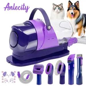 Anlecity Professional Dog Grooming Vacuum with 3 Suction Modes, 6-in-1 Pet Groomer Kit with 3L Large Cup, Cordless Electric Clippers & 5 Grooming Tools, High-Efficiency Pet Hair Removal System for Dogs & Cats