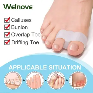4 Piece Silicone Elastic Toe Separators, Unisex Foot Care, Relieves Bunion Pain & Hallux Valgus, Comfortable Fit for Men & Women