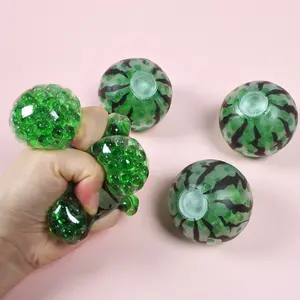 Novelty Watermelon Bead Filled Squeeze Toy , Beaded Fruit Decompression Fidget for Kids & Adults