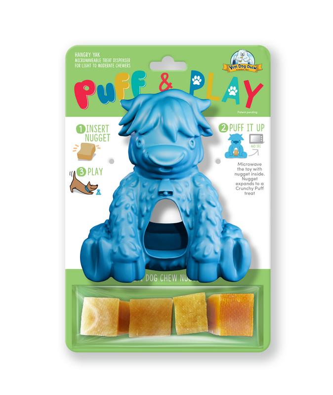 Yak Puff and Play Dog Toy Interactive Enrichment Treat Dispensing Dog Toy