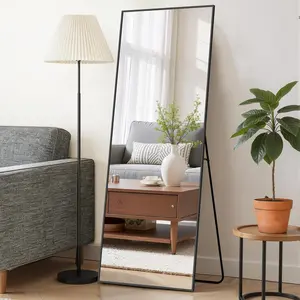 Full Length 59"x16" Floor Mirror with Stand Shatterproof Glass Aluminum Alloy Frame Free Standing Wall Mounted or Leaning for Bedroom Living Room Entryway