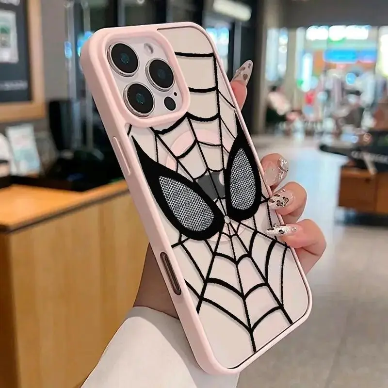 [Copy of] Spider-Man Eyes Spider Web Pattern Case, Single Piece Magnetic Shockproof PC Phone Case for iPhone 17, 16, 15, 14, 13, 12, 11, Pro, Max, Plus, XS Max and Samsung S25, S24, S23, S22, S21, Plus, Ultra, FE, Phone Case Part 2