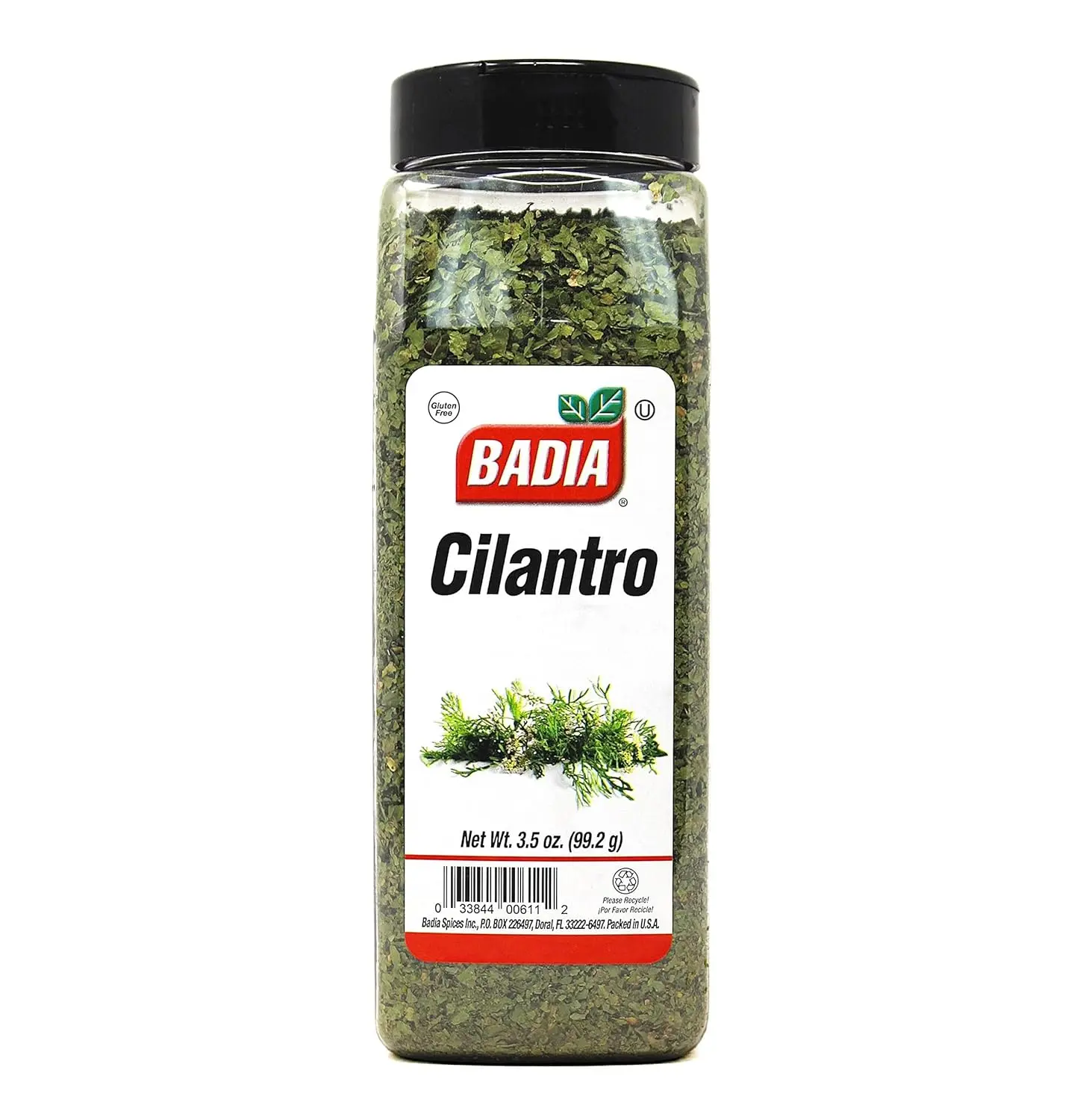 Badia 3.5 oz Dried Cilantro Leaf Flakes - Versatile, Bright Citrus Flavor Gluten-Free Dried Herb, Convenient-Use Staple for Enhancing Dishes (Herbs & Spices, Cooking Essentials)