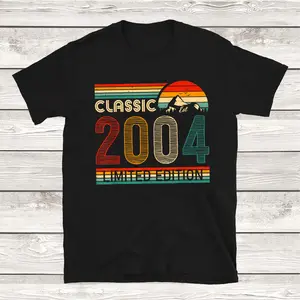 Classic 2004 Limited Edition Retro Birthday 2004 Vintage T-Shirt, Unisex Casual Short Sleeve T-Shirt Soft Cotton