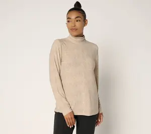 Dennis Basso Italia Knit Mock Neck Top in Prints & Solids