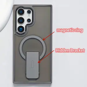 Phone Case - Luxury Matte Magnetic Wireless Charging Anti-Slip Protective Case with a Stand, Compatible with Galaxy S23, S24 Ultra, S25 Ultra Plus, S24 FE, S25 Edge, S26 Ultra, S26 Pro. Shockproof Soft Bumper And Metal Camera Cover