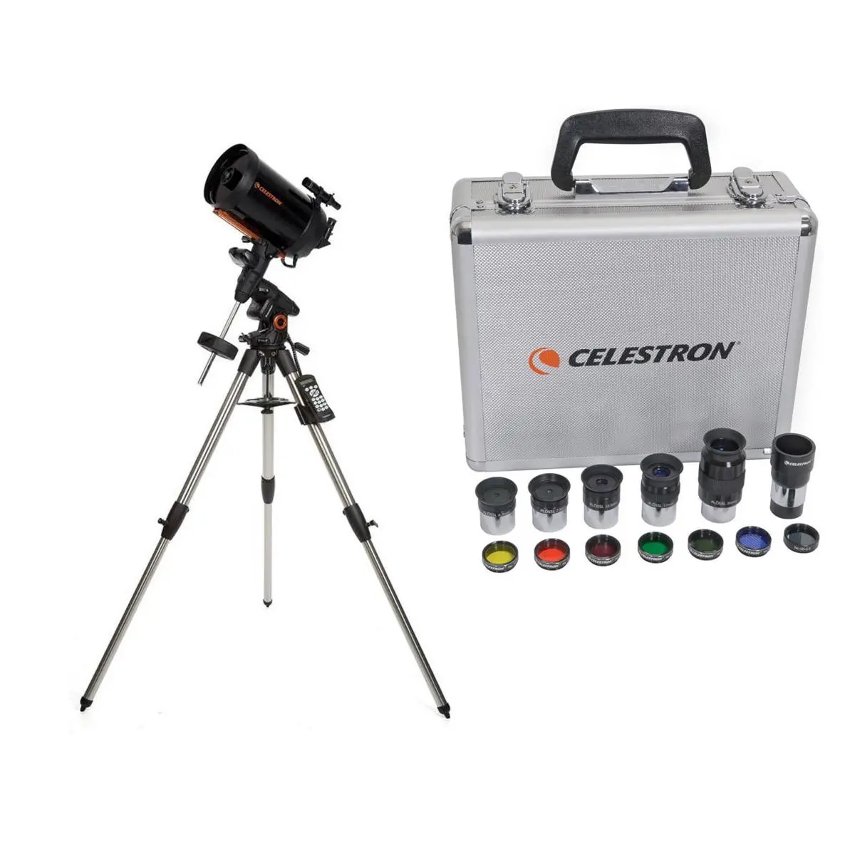 Celestron Advanced VX 8" Schmidt-Cassegrain Telescope - with Deluxe Accessory Kit (5 Celestron Plossl Eyepieces, 1.25" Barlow Lens, 1.25" Filter Set, Accessory Carry Case