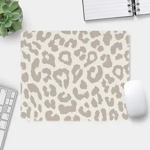 Leopard Print Mouse Pad Neutral Leopard Pattern Design Desk Pad 9x8 Inch Computer Desk Mat with Non-Slip Rubber Base and Durable Stitched Edge for Friends Gift