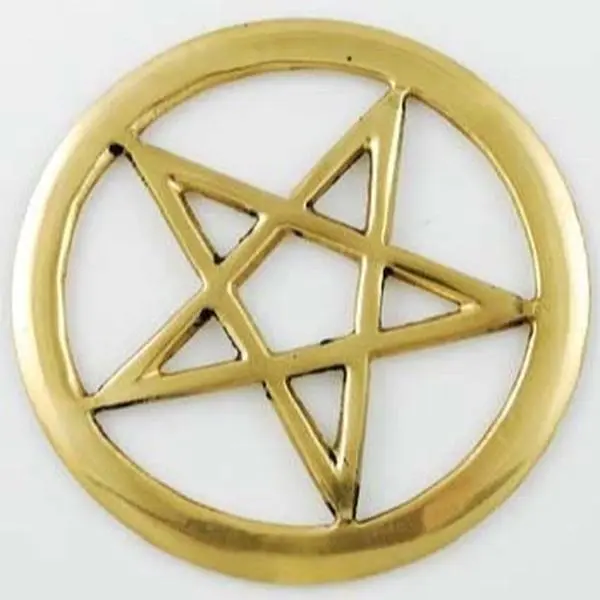 Brass Open Cut Pentacle Altar Tile