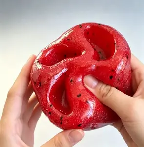 Pocket-Sized Watermelon Slush Squishy Toy, Crunchy ASMR Noise Stress Relief Squeeze Ball, Moldable Fidget Decompression Toy for Anxious People, Office Workers, Summer Essential
