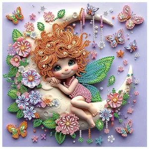 Butterfly Elf Pattern DIY Diamond Art Painting Kit without Frame, 5D Special Shape Diamond Art Kit for Beginners, DIY Crafts Home Decoration Art Gifts
