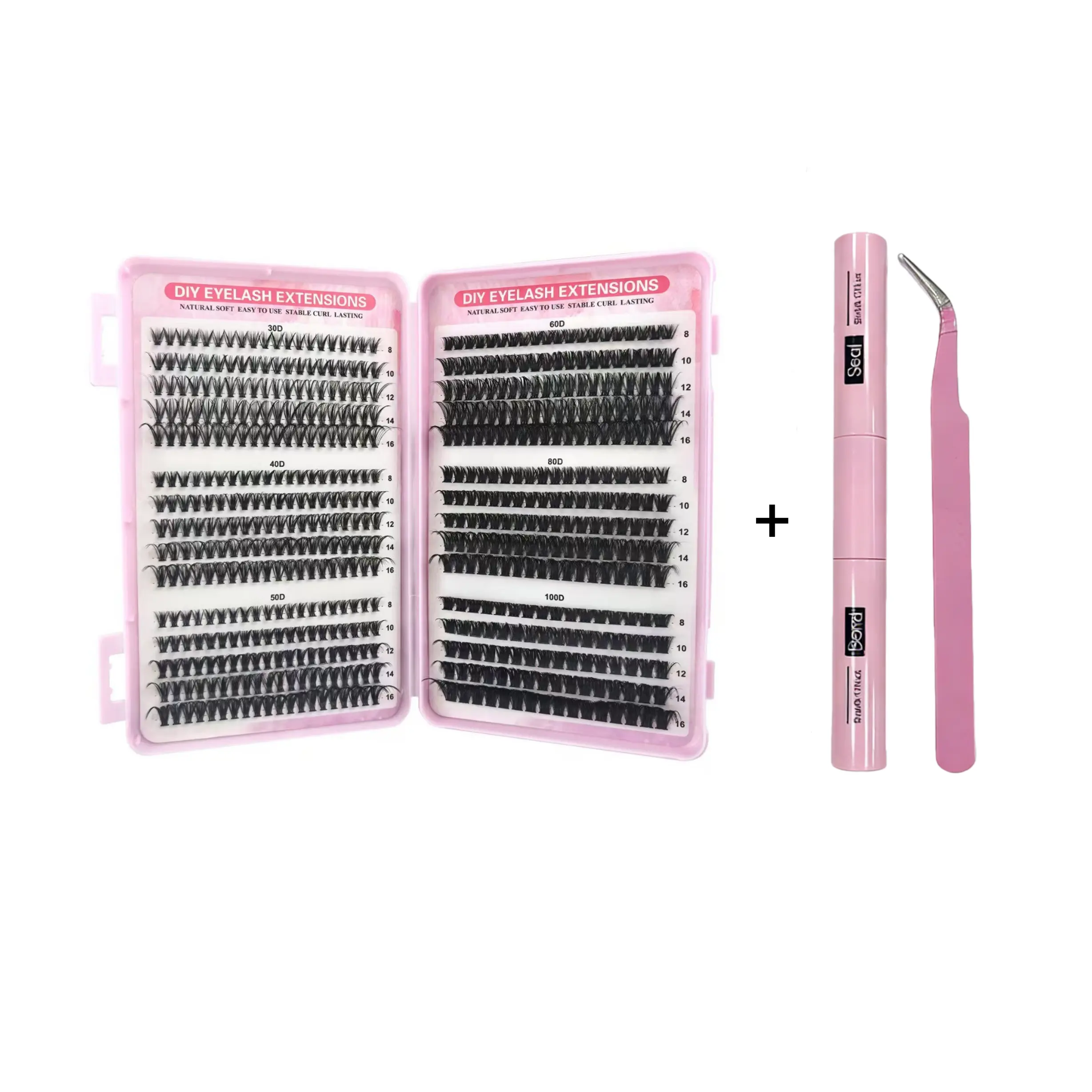 DIY Lashes – individual clusters or a complete kit to customize! Wet-look waterproof eyelash extensions, wispy manga kawaii doll lashes, feline lash look, Medusa Lash, handmade lashes. #SummerVibes