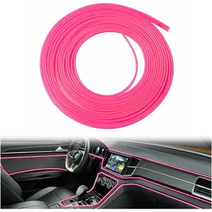 5M Flexible Trim for DIY Automobile Car Interior Exterior Moulding Trim Decorative Line Strip (Pink)