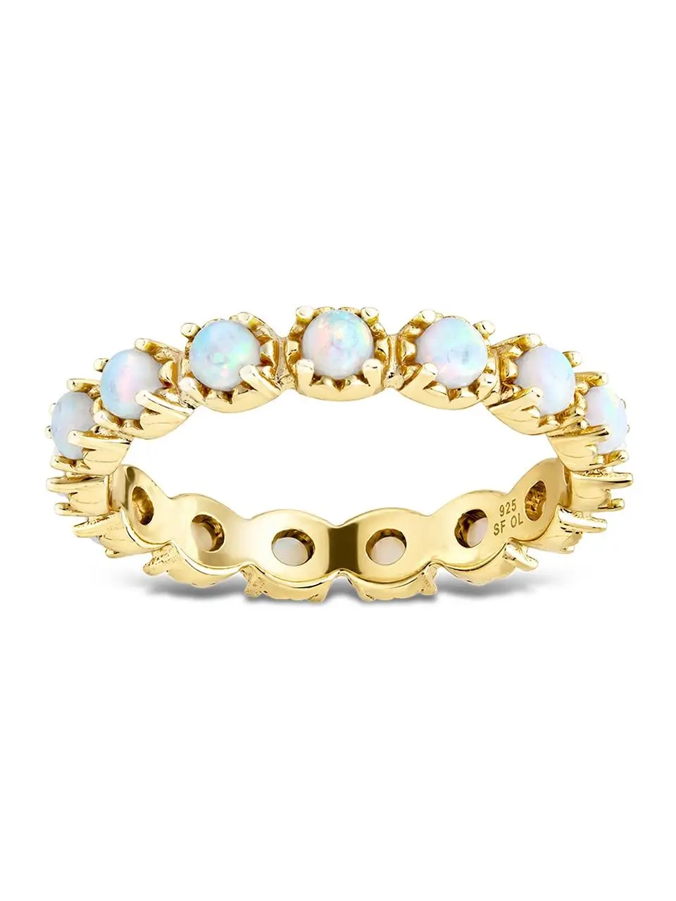 Sterling Silver White Opal Eternity Ring