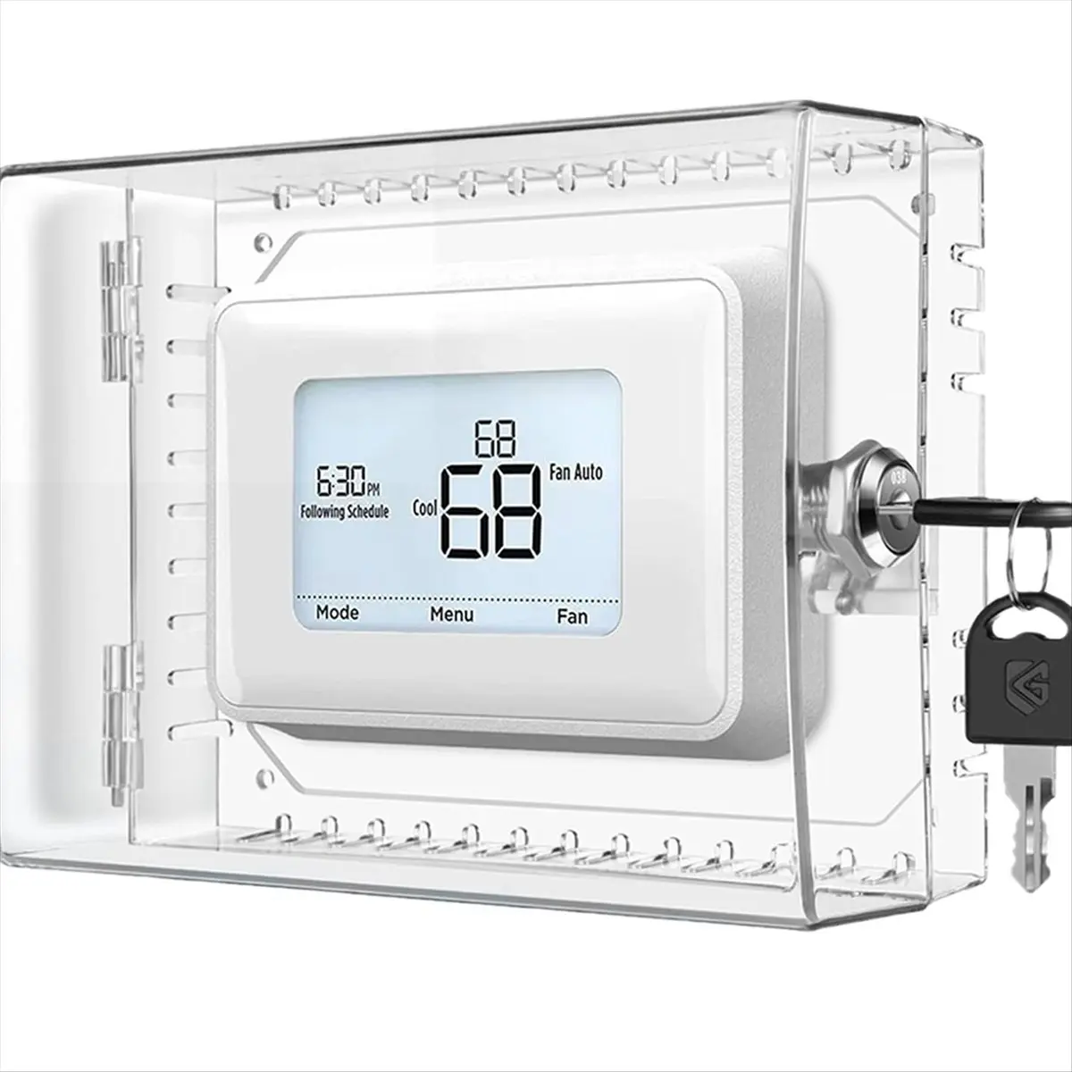 Large Thermostat Lock Box Cover with Key for Honeywell, Clear Thermostat Cover Fits Thermostats 5H X 6inch W or Smaller for Christmas New Year Home UseH1HomeFixMart