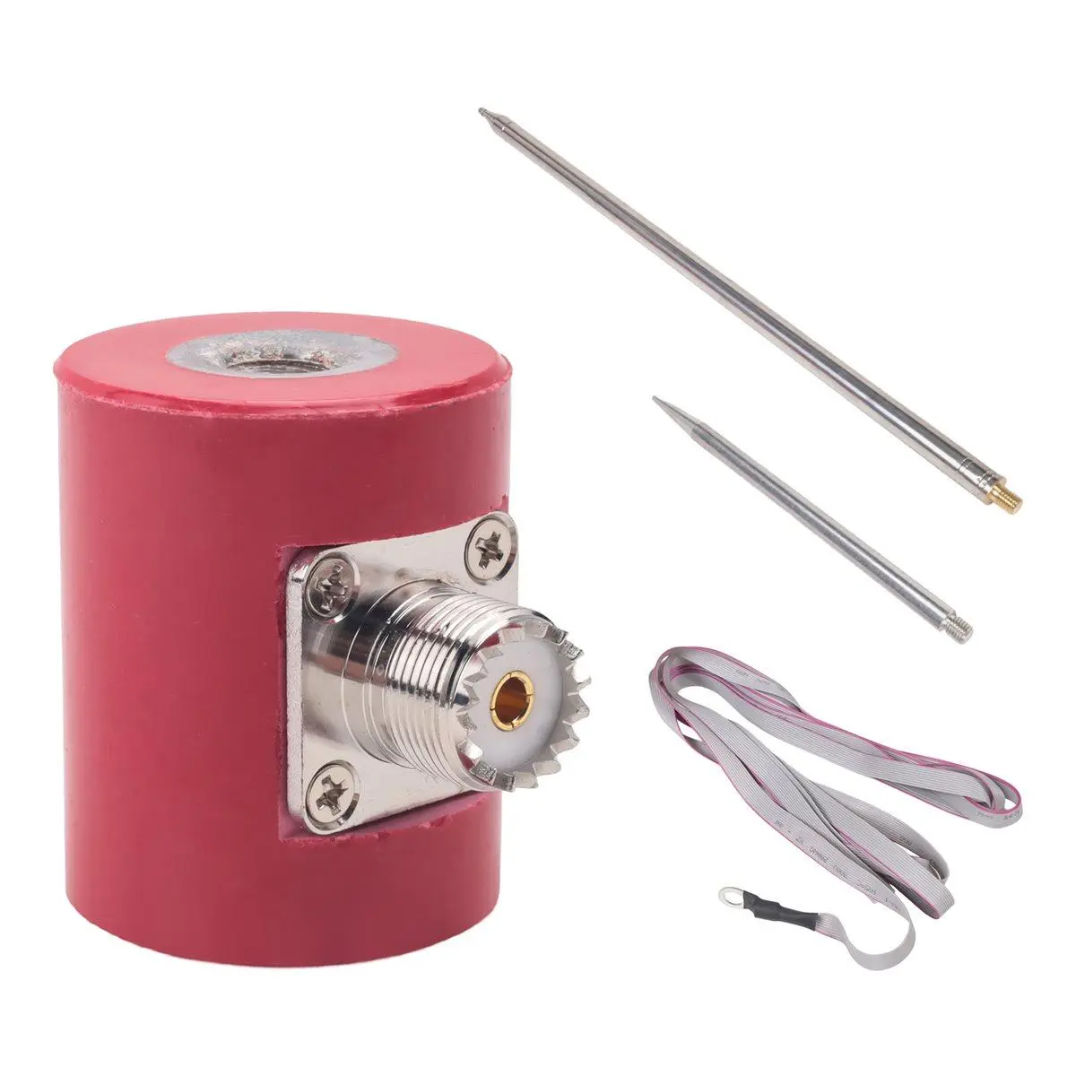 QYKF 16.4FT 5M Portable Stainless Steel QRP HF Radio Antenna, 1/4 Wavelength 300W 14M-30MHz USDX Shortwave Antenna
