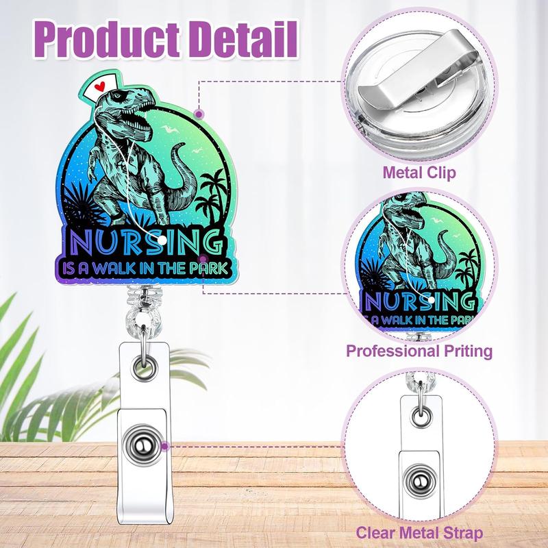 36/24/12/10 Pcs Funny Badge Reels for Nurses Cute Acrylic ID Badge Holder with Retractable Name ID Clip Bulk Badge Reel Accessories for Doctors Teachers Nursing Students Coworkers Medical Assistants New Grad Nurse Onboarding Gifts, Clinical Essentials