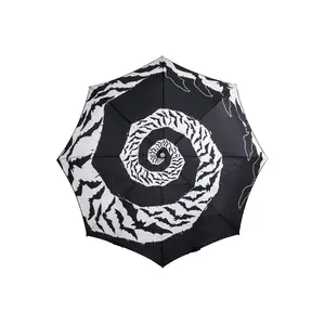 Skull Handle Bat Swirl Umbrella