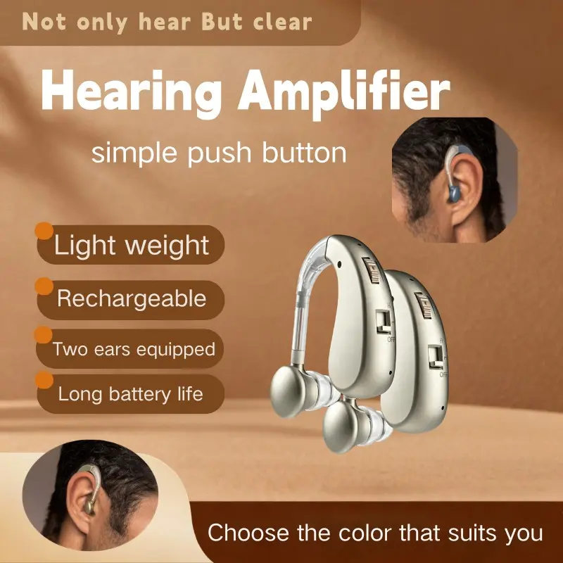 sound amplifier, personal voice amplifying headphones, volume-adjustable enhanced earphones—lightweight and comfortable full-ear headphones designed for seniors and adults, ideal for everyday use.