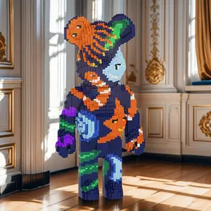 4500pcs Deep Sea Shark Lucky Bear 3D Puzzle Building Blocks Creative Decoration Gift Birthday Halloween Valentine Christmas DIY Craft Hobbyist