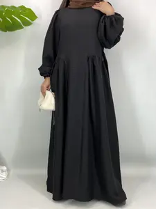 Muslim Sisters Must-Have! Multi-Color Long Bubble Sleeves Robe, Daily & Religious Occasions, Plain Pattern, Long Sleeve