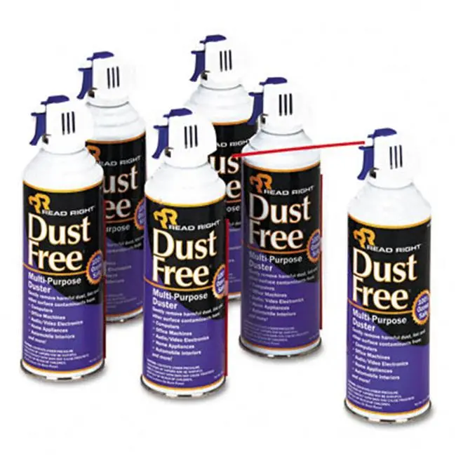 212 MAIN 5" Multipurpose Wand Duster - Dust-Free, Lint-Free, Ozone-Safe Canister Pack (6 x 10oz Cans per Box) for Household, Keyboard Cleaning Home Supplies