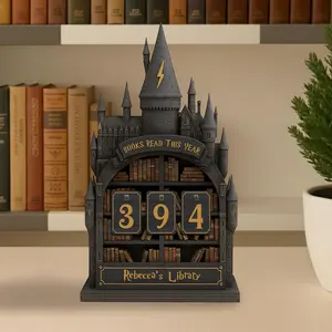 Vintage Castel Book Read Tracker, Personalized Book Lover Gift, Reading Tracker, Books Read This Year Counter, Reading Lover Gift, Library Decor