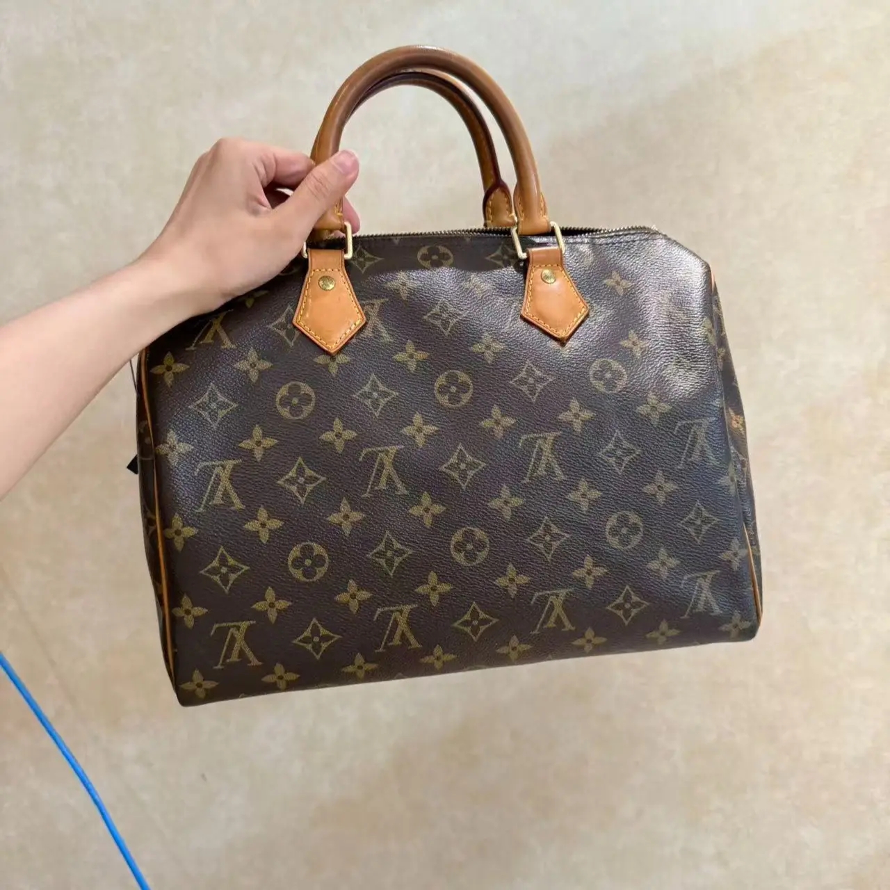 Pre-owned Louis Vuitton leather Shoulder Bags Monogram Speedy Boston Handbag 829218