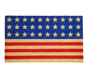 Northlight Americana Stripes Stars Coir Doormat 18"x 30"