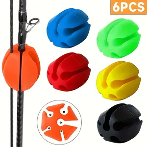6-piece TPE fishing rod bracket belt, fishing rod storage rack, fishing tackle organizer, 5-hole light fishing tackle cable tie fishing accessories
