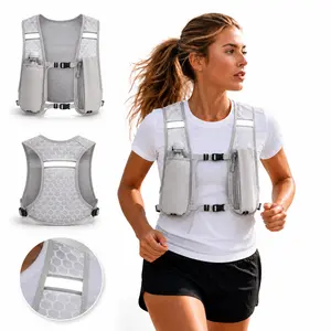 Lightweight Jogging Hydration Vest with Water Bottle Pocket, Breathable Adjustable Sports Backpack for Hiking, Cycling and Trail Running